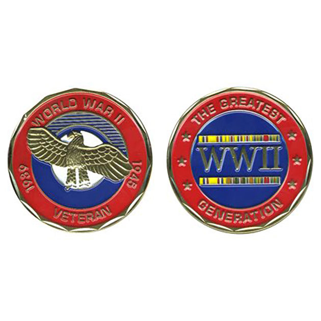 World War II Veteran "The Greatest Generation" Challenge Coin