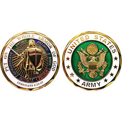 Put on the Whole Armor of God Army Challenge Coin