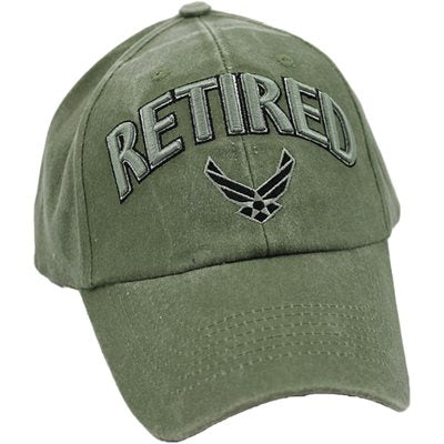 United States Air Force Retired Cap with 3D Lettering OD Green