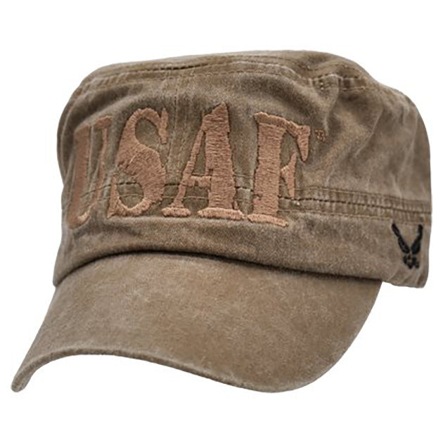 USAF Flat Top Washed Coyote Brown Cap