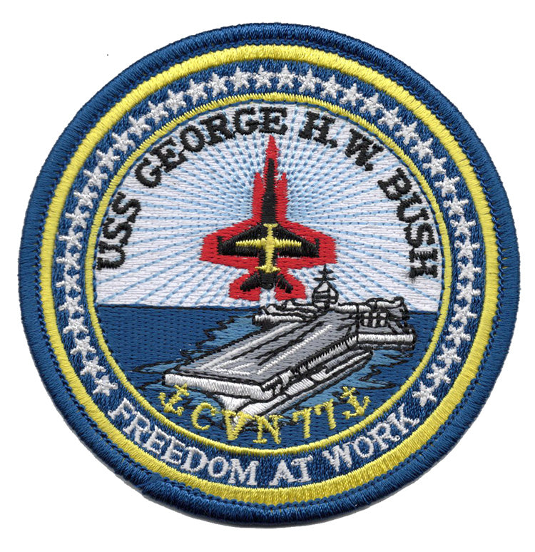 USS George Bush CVN 77 Iron On Patch
