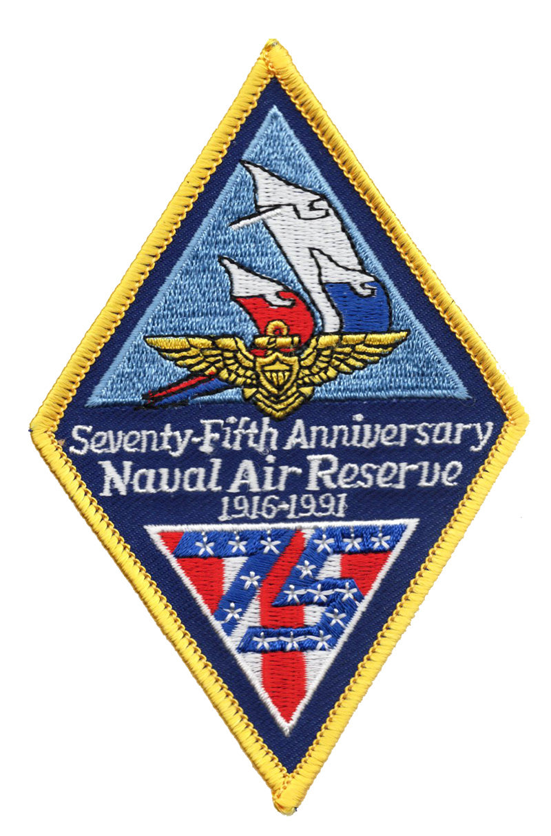 75th Anniversary Naval Air Reserve Iron On Patch