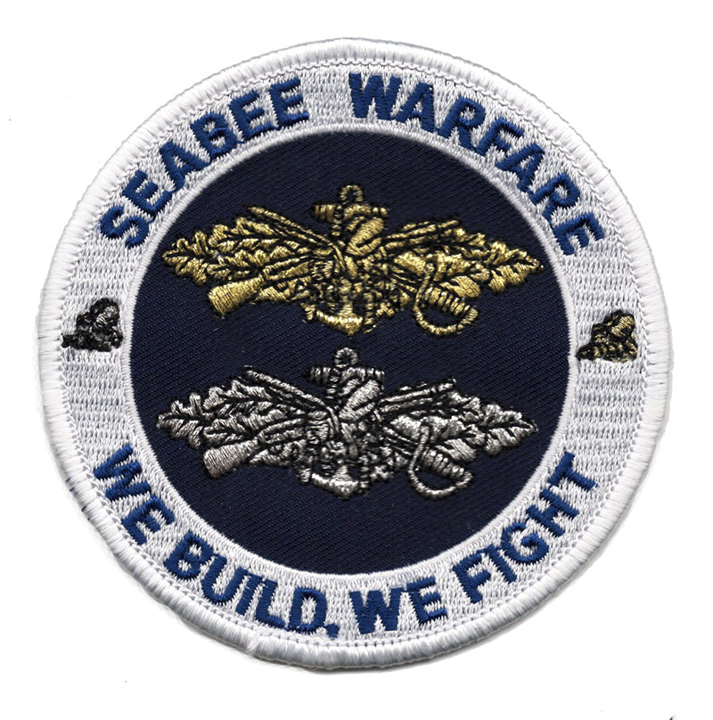 Seabee Warfare We Build, We Fight Iron On Patch