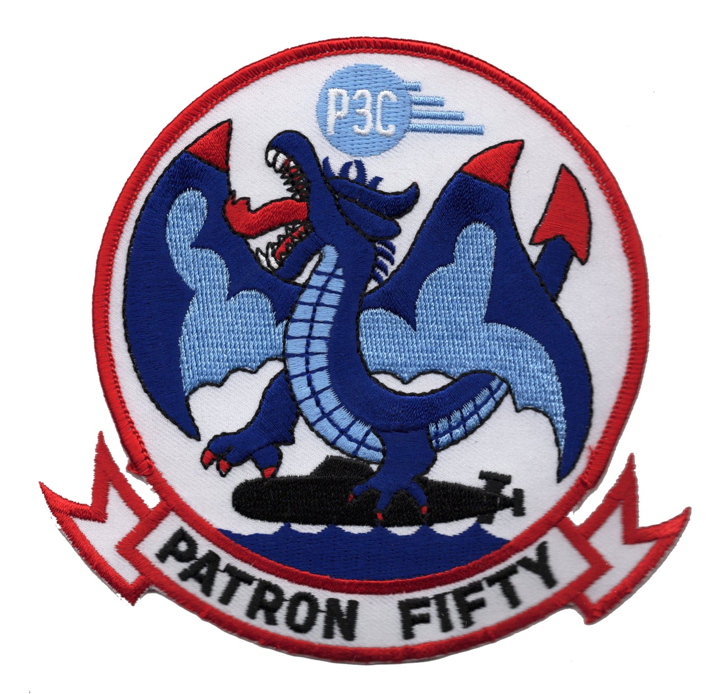 Patron 50 Blue Dragons Iron On Patch