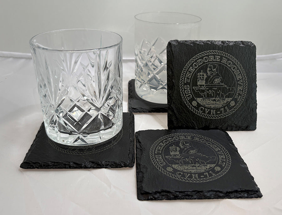 USS Theodore Roosevelt CVN-71 Slate Coaster (Two (2) per pack)