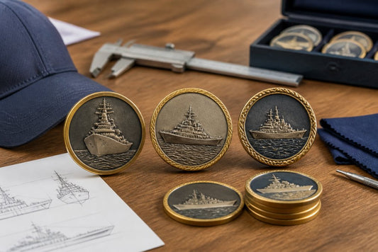 Custom Navy Ship Crest Challenge Coins: Design & Order
