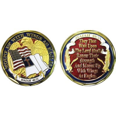 Wings as Eagles - Isaiah 40:31 Challenge Coin