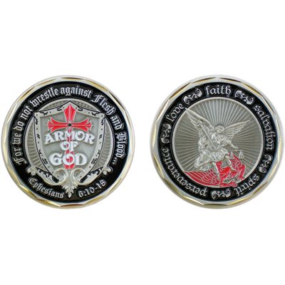 Armor of God Shield St. Michael Challenge Coin