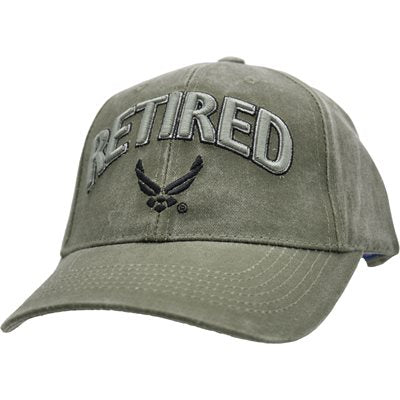 United States Air Force Retired Cap with 3D Lettering OD Green