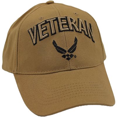 US Air Force Veteran Cap with 3D Lettering Coyote Brown