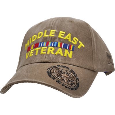 Middle East Veteran with Ribbons Embroidered Cap