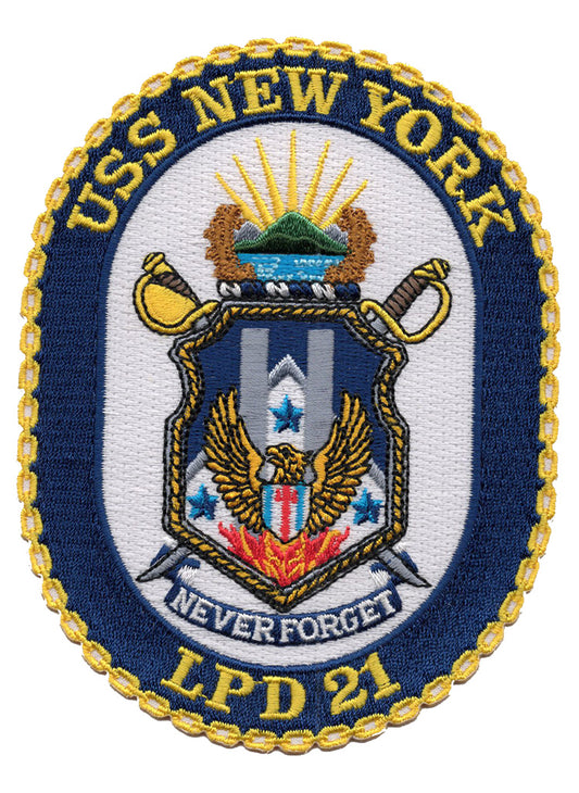 USS New York LPD 21 Iron On Patch