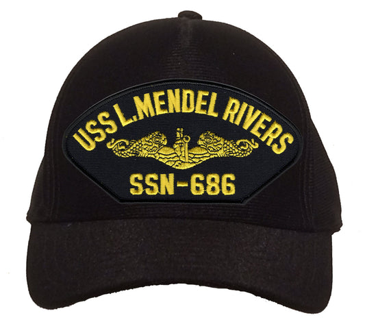 USS L. Mendel Rivers SSN-686 Gold Dolphins Cap