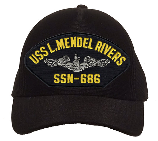 USS L. Mendel Rivers SSN-686 Silver Dolphins Cap