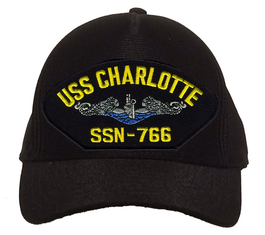 USS Charlotte SSN-766 Blue Water (Silver Dolphins) Cap