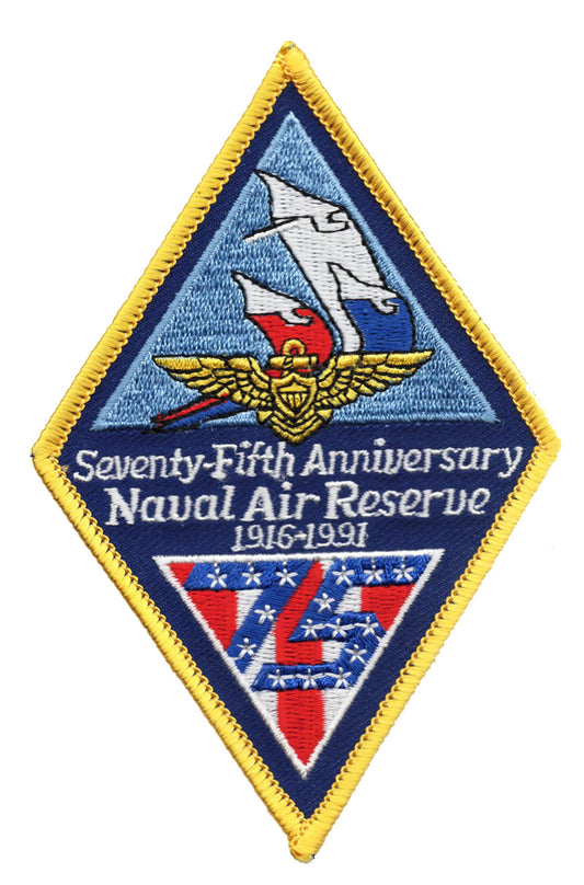 75th Anniversary Naval Air Reserve Iron On Patch