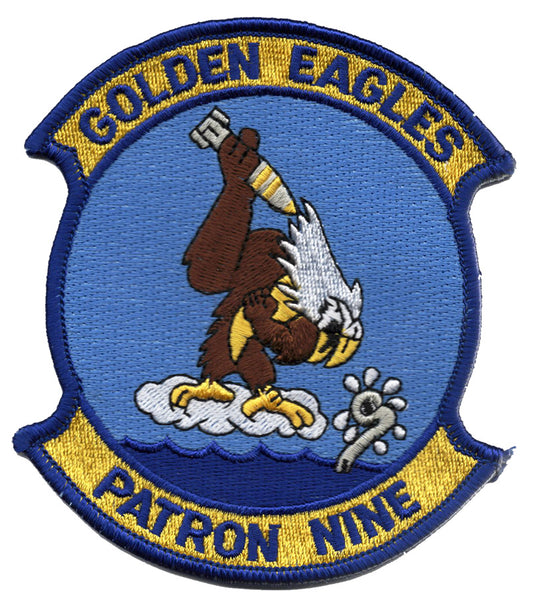 Patron 9 Golden Eagles Iron On Patch