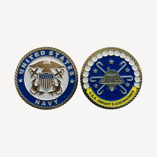 USS Dwight D. Eisenhower CVN 69 Challenge Coin (Officer Version)