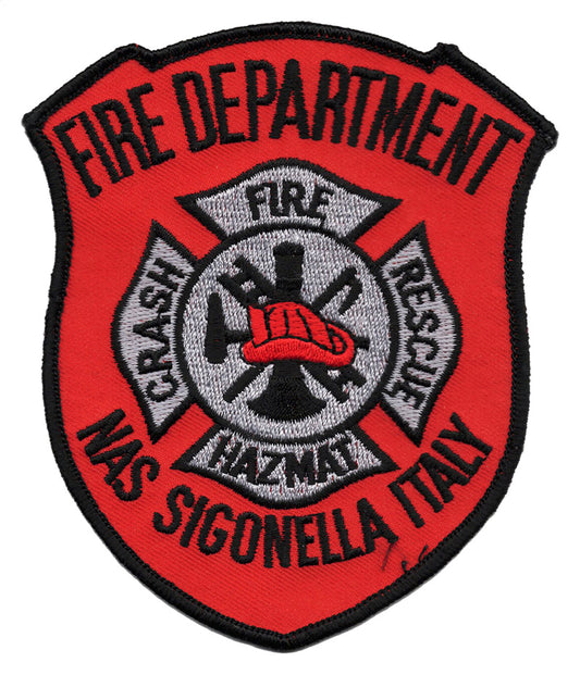 Fire Department NAS Sigonella Italy Iron On Patch