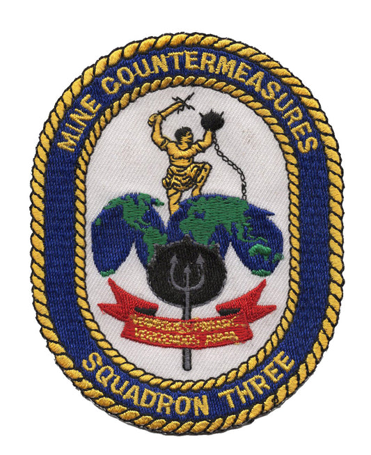 Mine Countermeasures Squadron 3 Iron On Patch