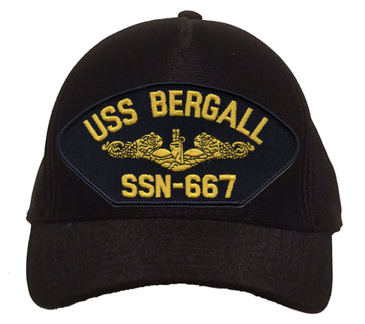 USS Bergall SSN-667 Gold Dolphins Cap