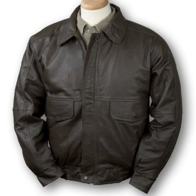 Buffed Leather (Brown) Bomber Jacket