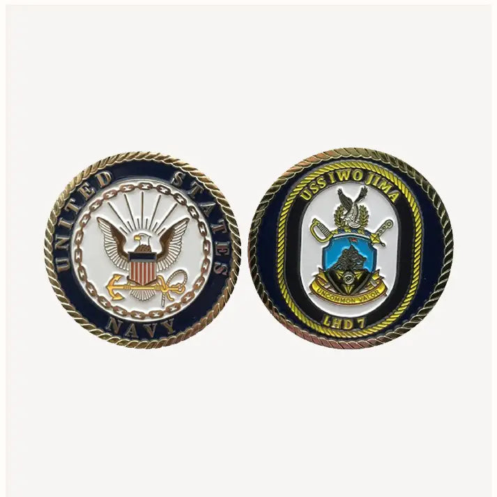 USS Iwo Jima LHD 7 Challenge Coin (Enlisted Version)