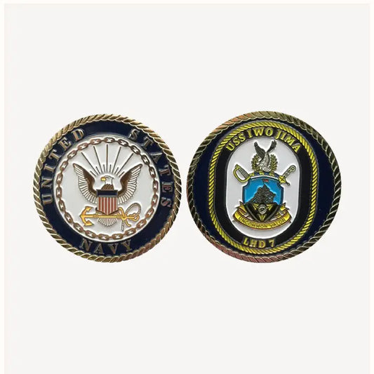 USS Iwo Jima LHD 7 Challenge Coin (Enlisted Version)