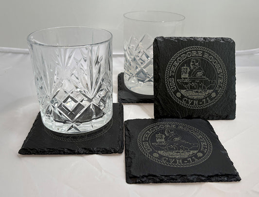 USS Theodore Roosevelt CVN-71 Slate Coaster (Two (2) per pack)