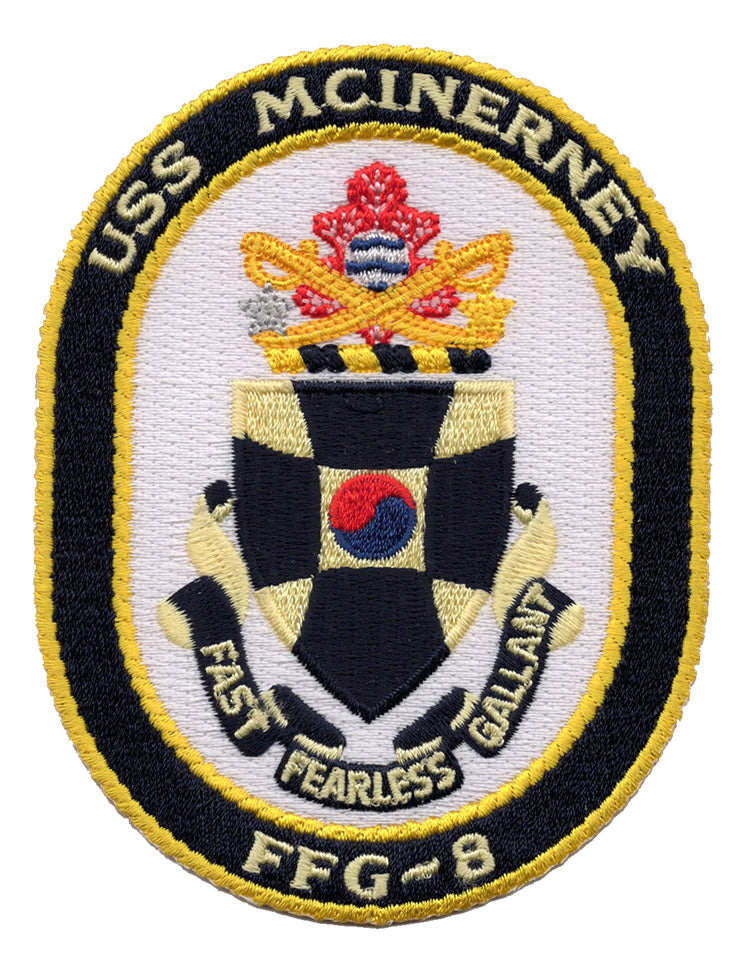 USS McInerney FFG-8 Iron On Patch